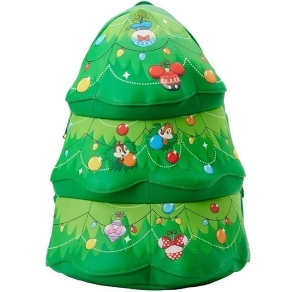 Disney Loungefly Chip & Dale Holiday Christmas Tree Lights Ornaments Backpack